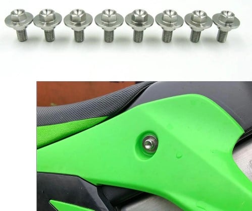 8 Pcs Sholder Bolts Stainless Steel KAWASAKI KX 125 250 500 F KLX R 92153-0503