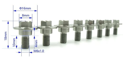 8 Pcs Sholder Bolts Stainless Steel KAWASAKI KX 125 250 500 F KLX R 92153-0503