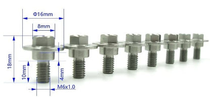 8 Pcs Sholder Bolts Stainless Steel KAWASAKI KX 125 250 500 F KLX R 92153-0503