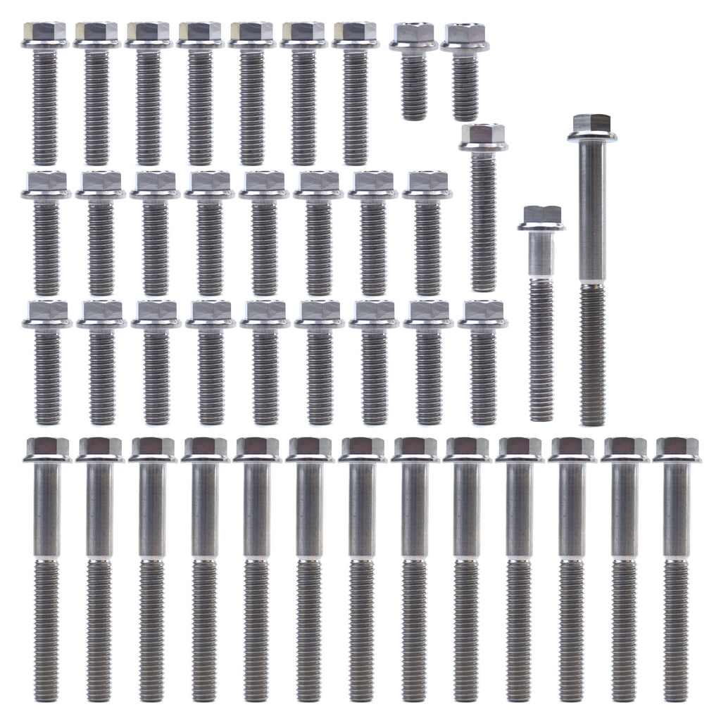 KTM HUQ 125/150 TITANIUM ENGINE BOLT KIT, KIT SIZE 42 BOLTS !!! MADE TO ORDER !!!