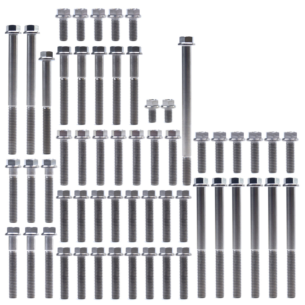 ENGINE BOLT KIT CRF 250 R 04-09, KIT SIZE 58 BOLTS !!! MADE TO ORDER !!! TITANIUM BOLT KIT