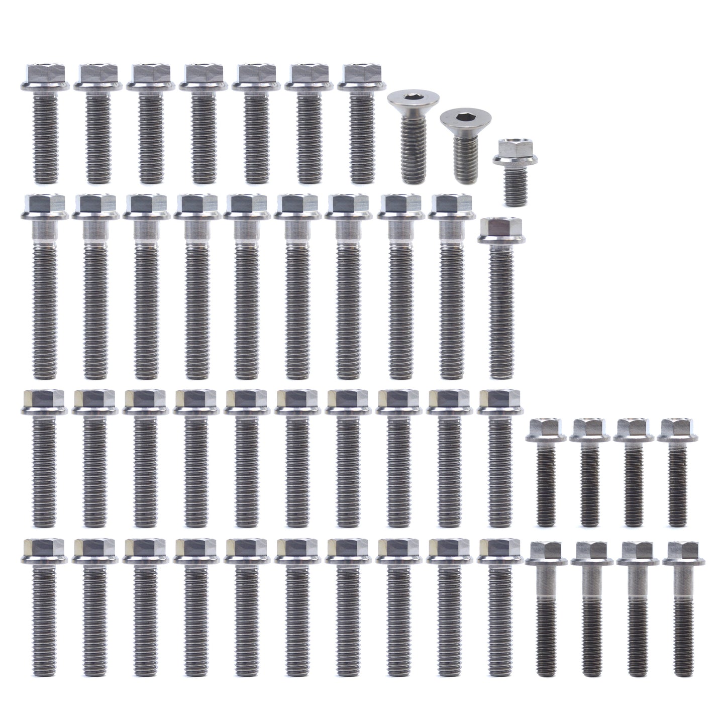 ENGINE BOLT KIT KX 65/80/85/100, KIT SIZE 48 BOLTS !!! MADE TO ORDER !!! TITANIUM BOLT KIT