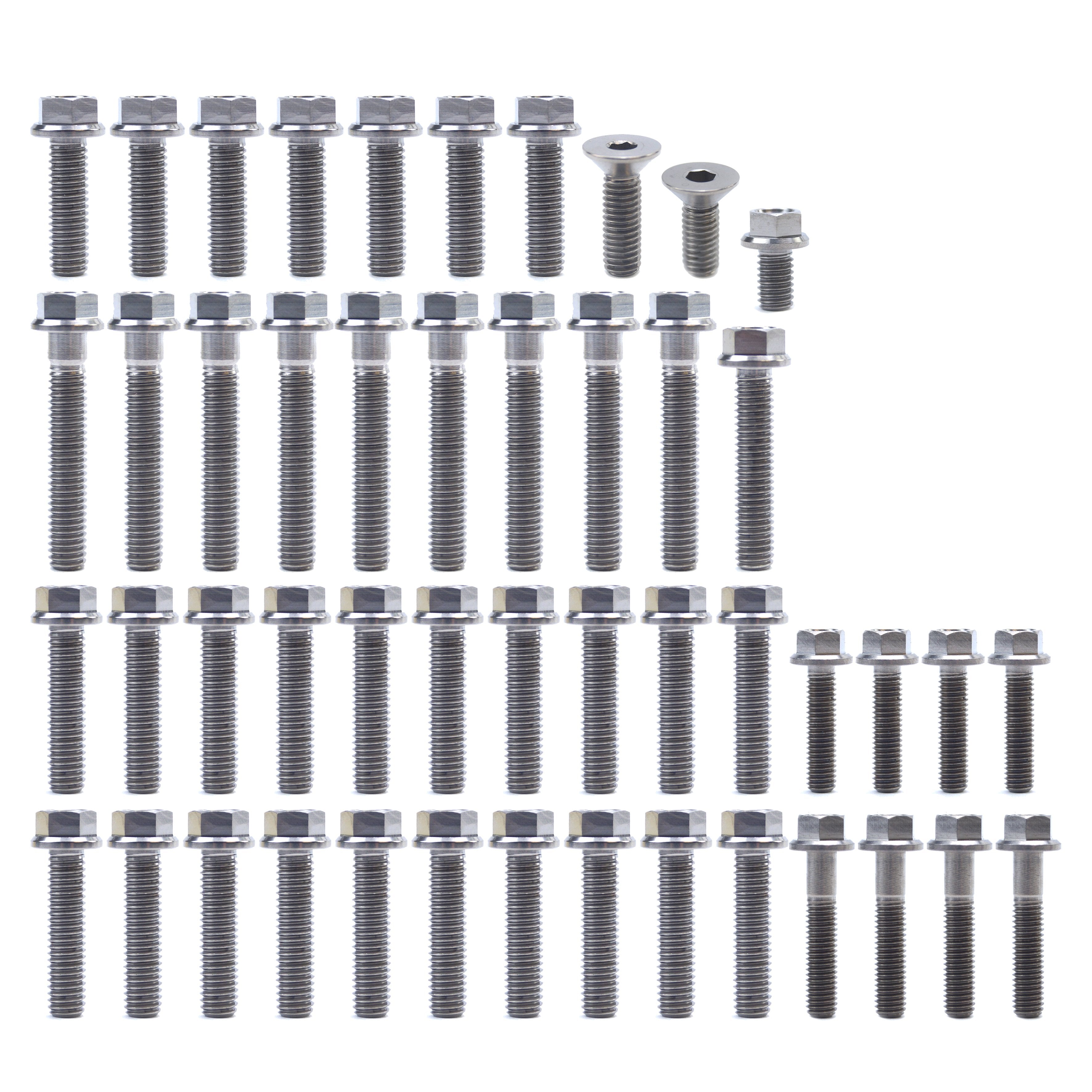 ENGINE BOLT KIT KX 65/80/85/100, KIT SIZE 48 BOLTS !!! MADE TO ORDER !!! TITANIUM BOLT KIT