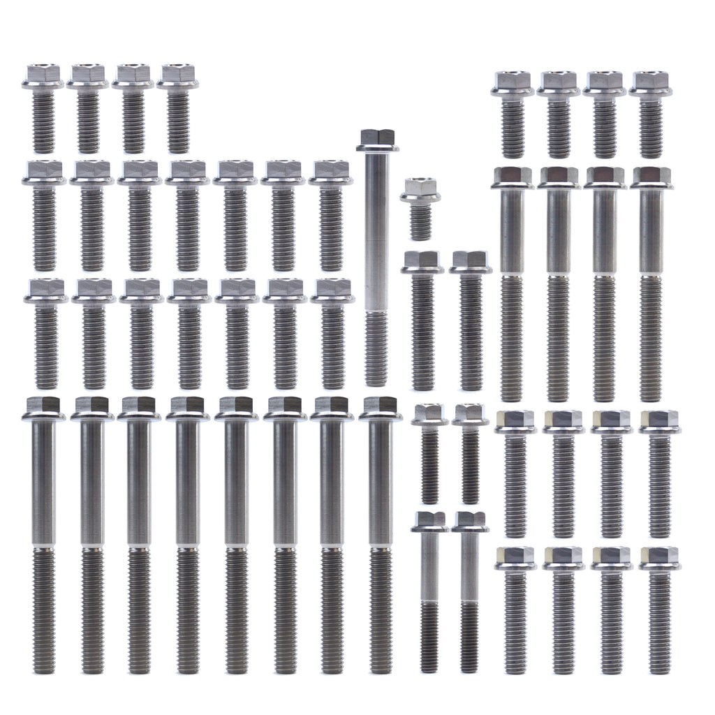 ENGINE BOLT KIT KX 500 87-04, KIT SIZE 46 BOLTS !!! MADE TO ORDER !!! TITANIUM BOLT KIT