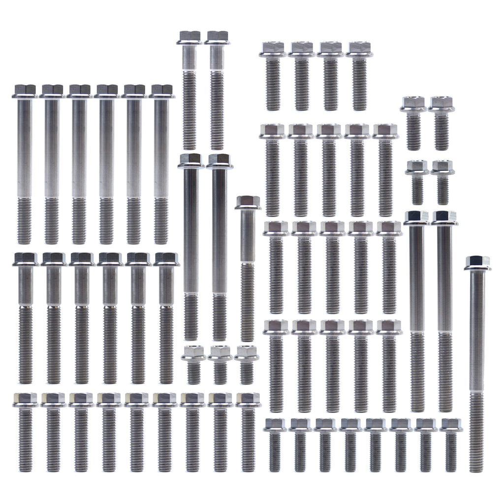 ENGINE BOLT KIT YZ 125 94-20, KIT SIZE 63 BOLTS !!! MADE TO ORDER !!! TITANIUM BOLT KIT