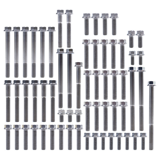 ENGINE BOLT KIT YZ 125 94-20, KIT SIZE 63 BOLTS !!! MADE TO ORDER !!! TITANIUM BOLT KIT