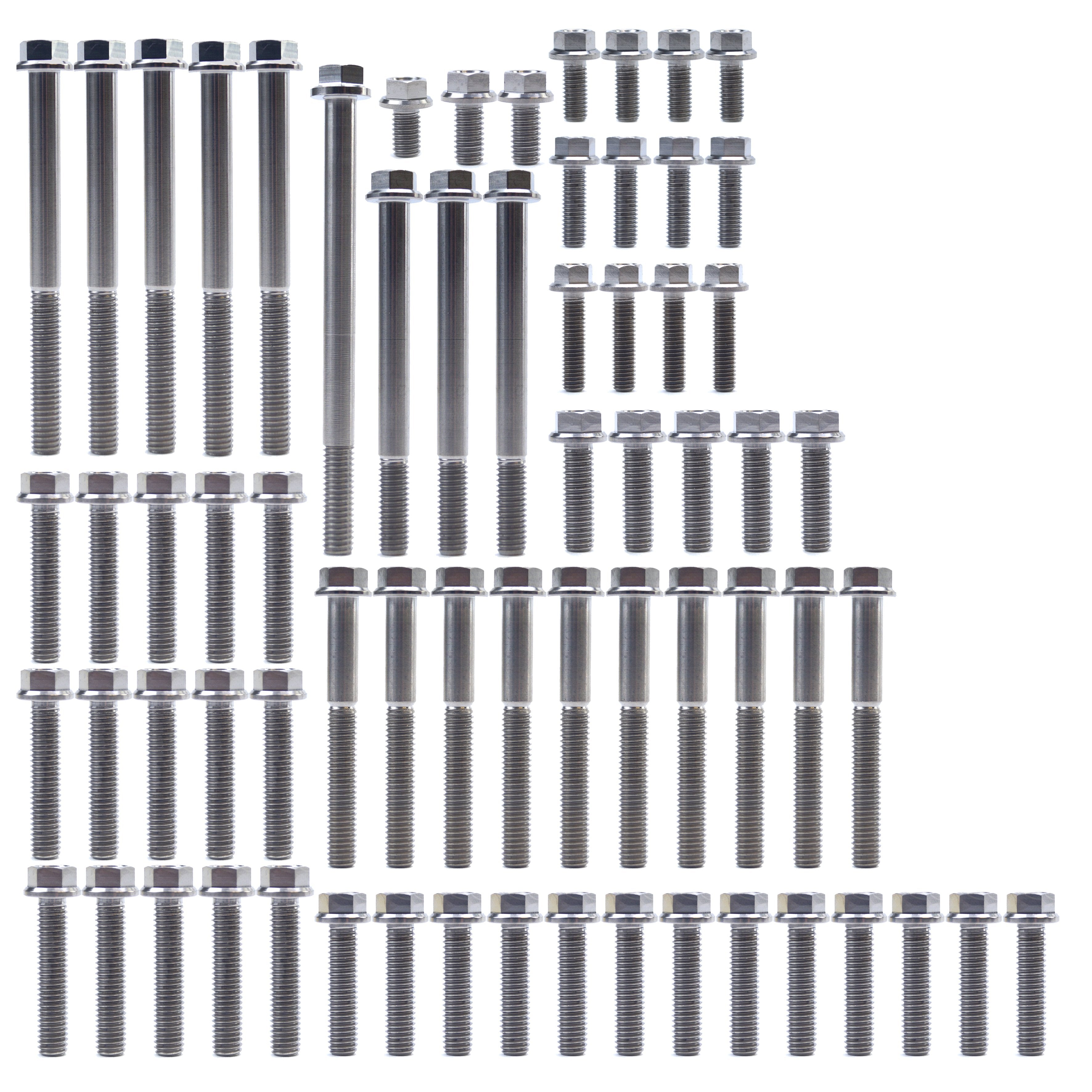 ENGINE BOLT KIT YZ 250 90-20 16-19, KIT SIZE 68 BOLTS !!! MADE TO ORDER !!! TITANIUM BOLT KIT