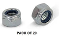 NYLOCK M10 NUT - PACK OF 20 - SLIM M10 x 17mm