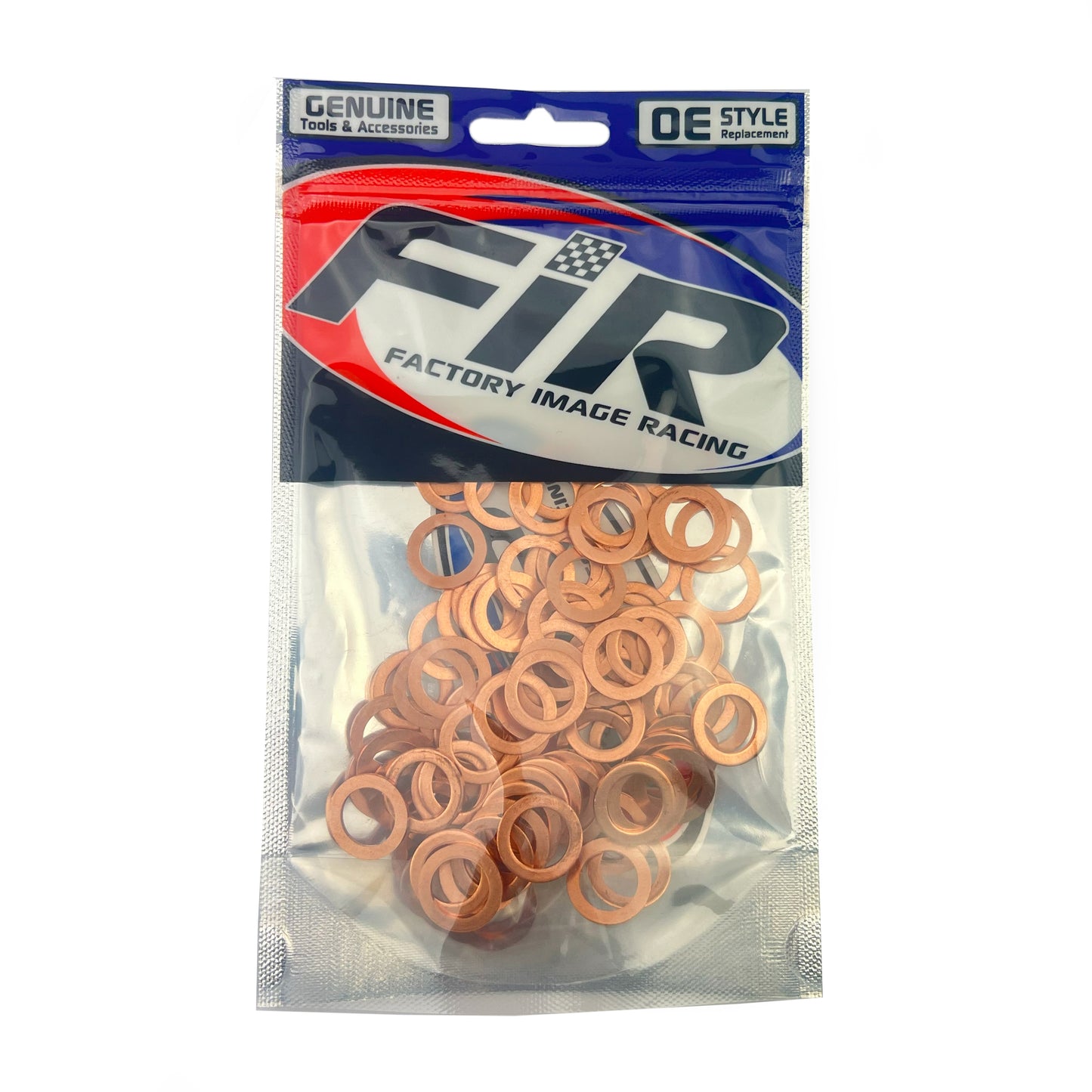 COPPER WASHER M12 PK OF 100, SIZE ID12 x OD18 x W1.50mm