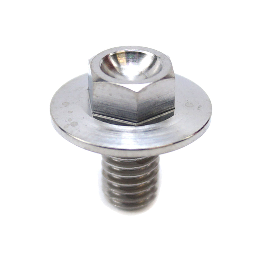 TITANIUM GR5 BOLT M6 x 10mm EACH, FLANGE OD: 15.90mm / HEX SIZE: 8mm, / PANEL BOLT FIXING PLASTIC