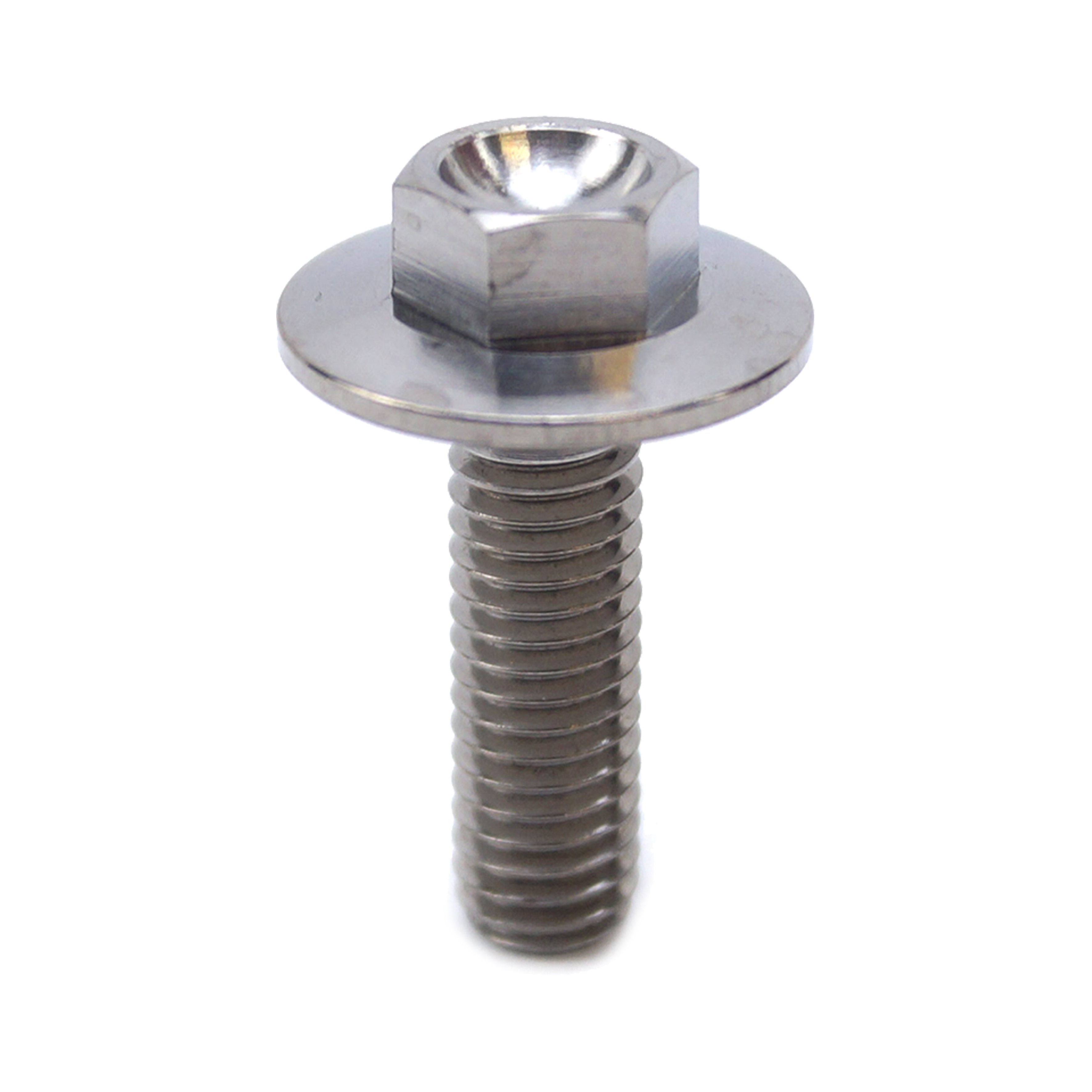 TITANIUM GR5 BOLT M6 x 20mm EACH, FLANGE OD: 15.90mm / HEX SIZE: 8mm, / PANEL BOLT FIXING PLASTIC