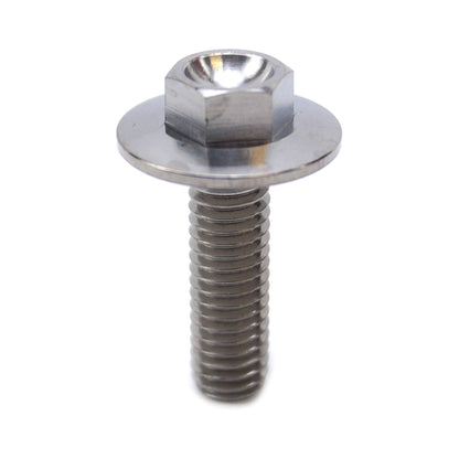 TITANIUM GR5 BOLT M6 x 20mm EACH, FLANGE OD: 15.90mm / HEX SIZE: 8mm, / PANEL BOLT FIXING PLASTIC
