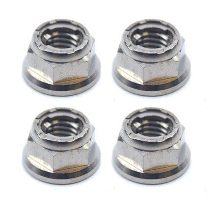 TITANIUM GR5 M6X1.00mm NUT, TI INSERT FLANGE / GRADE 5 / EACH