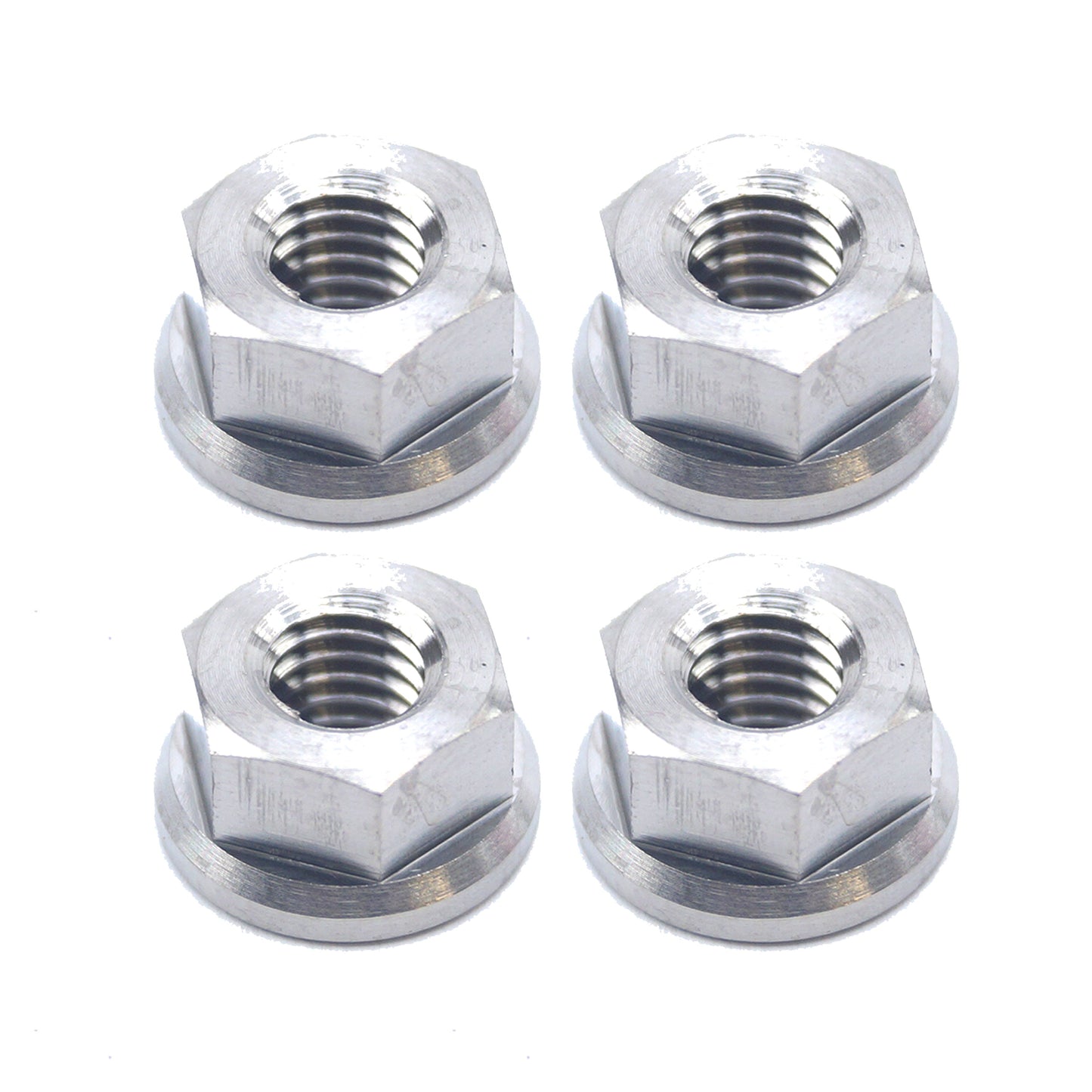 TITANIUM M6X1.00mm FLANGE NUT, TITANIUM GRADE 5 / PACK OF 4
