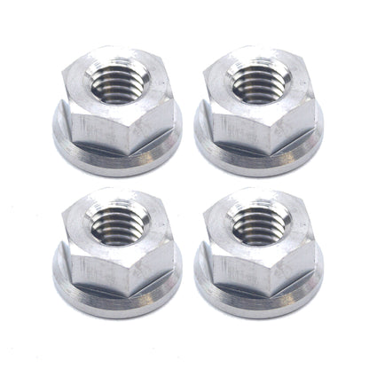 TITANIUM M6X1.00mm FLANGE NUT, TITANIUM GRADE 5 / PACK OF 4