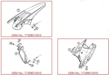 2Pcs KTM COLLAR BUSH REAR FENDER MUD FLAP MOUNTING 77308013010