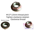 NUT FLANGE M12x1.25 8mm wide 24mm flange 17mm hex RH Clockwise Thread