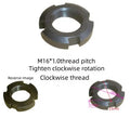 NUT M16x1.00 4 Peg 16mm 7mm wide with 23x28 pegs RH Clockwise Thread Retaining Four-Slot Slotted Round Nut