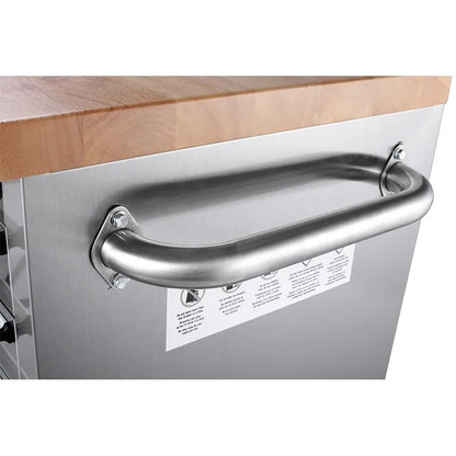 55 Stainless Steel Tool Chest Box 10 Drawers Solid Wooden Top