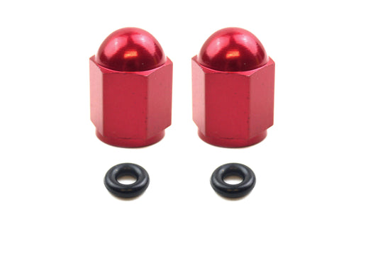 ALLOY VALVE CAP SET RED