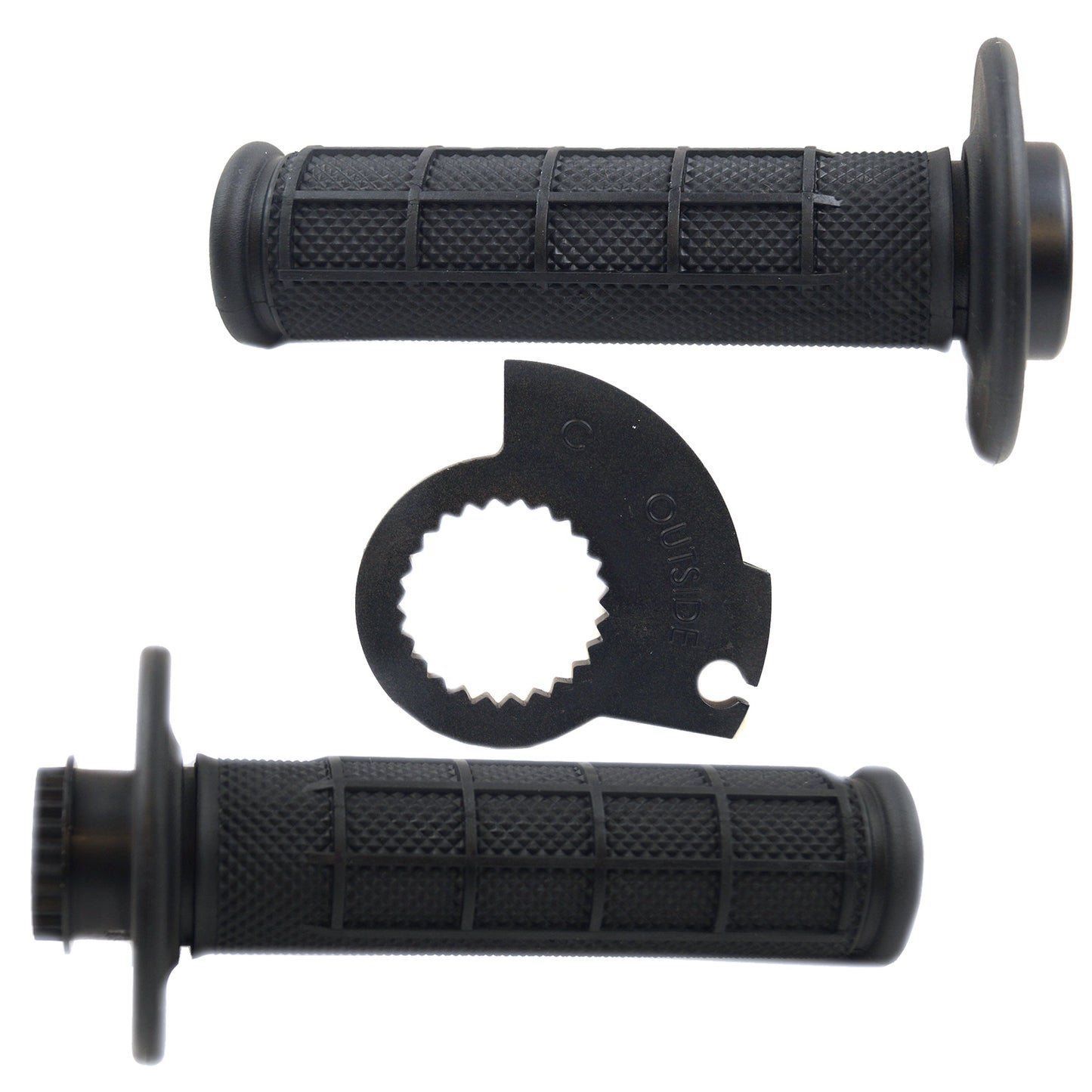 LOCK ON GRIP SET KX RM YZ, HALF WAFFLE SOFT BLACK, ODI STYLE, FIR -