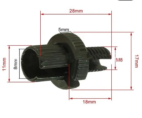 CLUTCH BRAKE CABLE ADJUSTER M8x1.25 BLACK UNIVERSAL