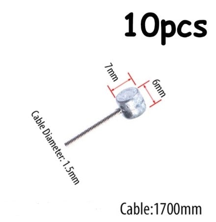 10PC 1.5mm WIRE 1700mm LONG CABLE WITH 7mm BARRAL NIPPLE UNIVERSAL