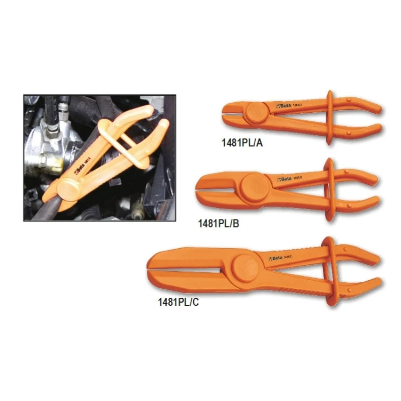 Set of 3 Plastic Hose Pliers 8mm - 45mm - Beta Tools 1481PL/S3
