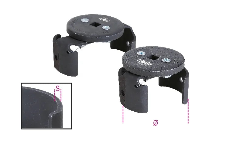 Self-Locking Oil Filter Wrench Left-Hand 60-80mm - Beta Tools 1493X/1