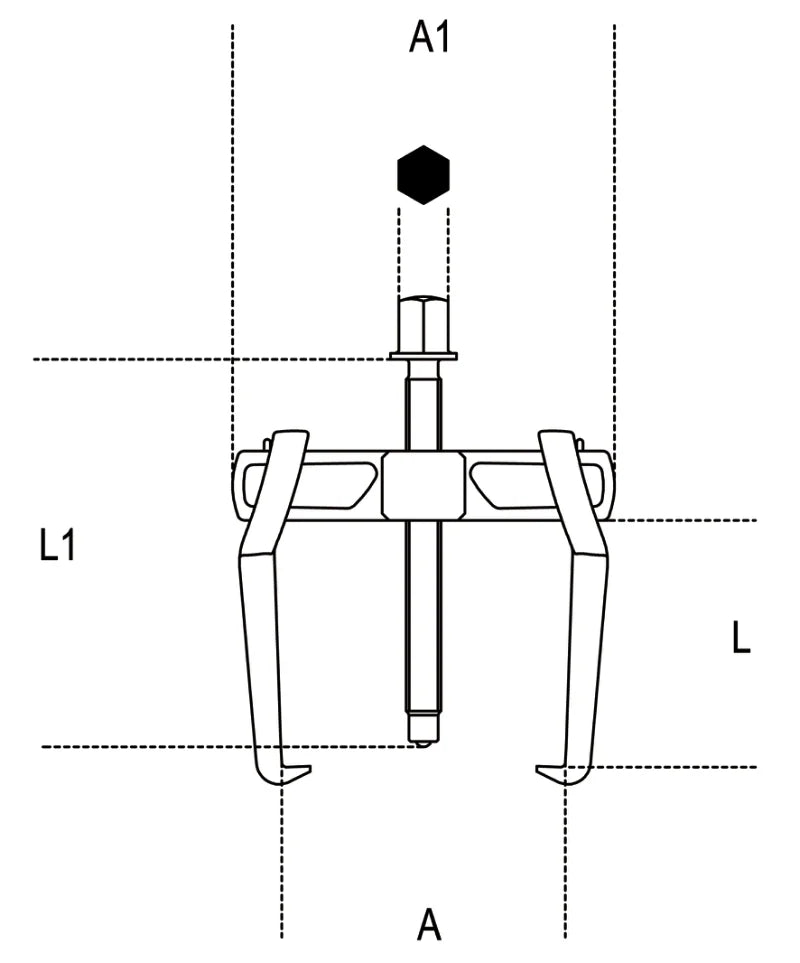 Universal Pullers with 2 Sliding Legs 23mm - 70mm - Beta Tools 1500N/1