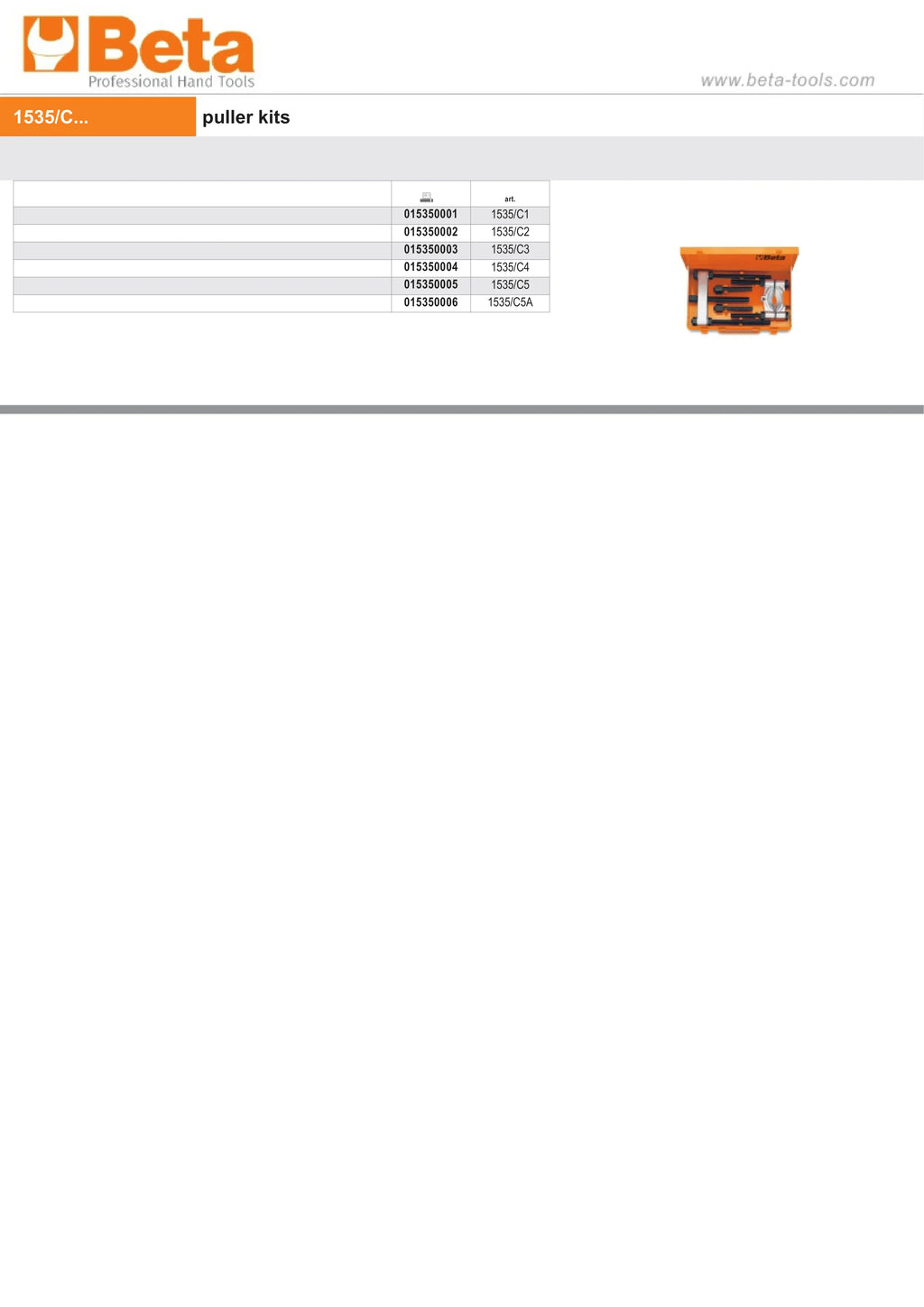 Puller Kits - Beta Tools 1535/C3