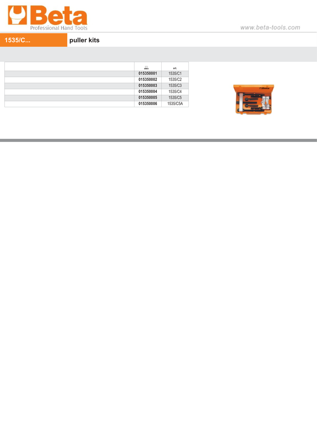 Puller Kits - Beta Tools 1535/C2
