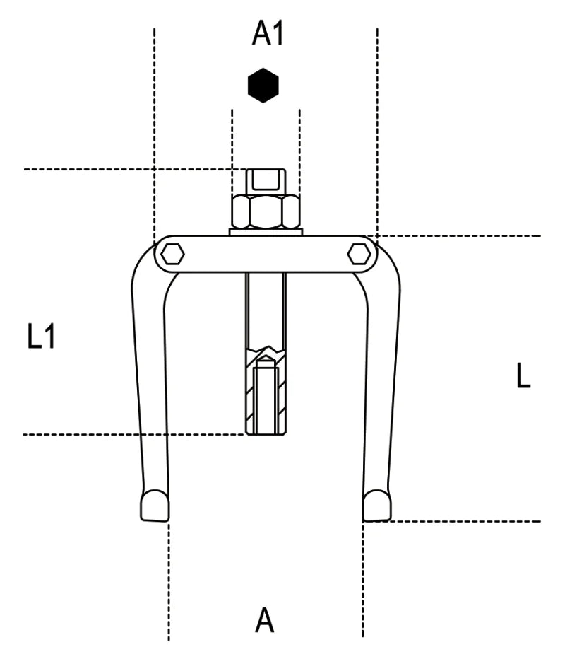 Two-Leg Pullers for Extractors 60mm - 130mm - Beta Tools 1542/2