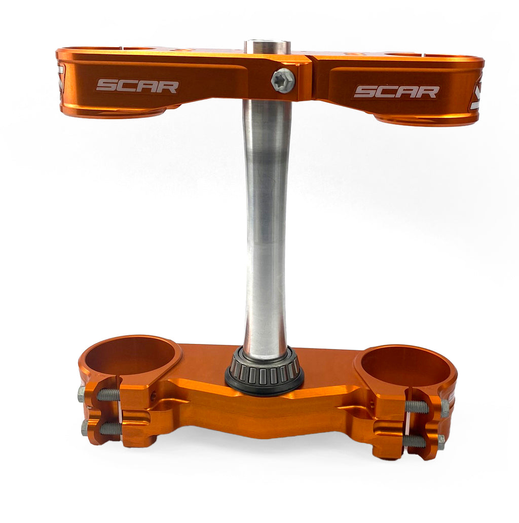 TRIPLE CLAMPS ORANGE 23-26 KTM HUSQVARNA TC FC TX FX EXC SX XC OFFSET 22mm SCAR S5418OR