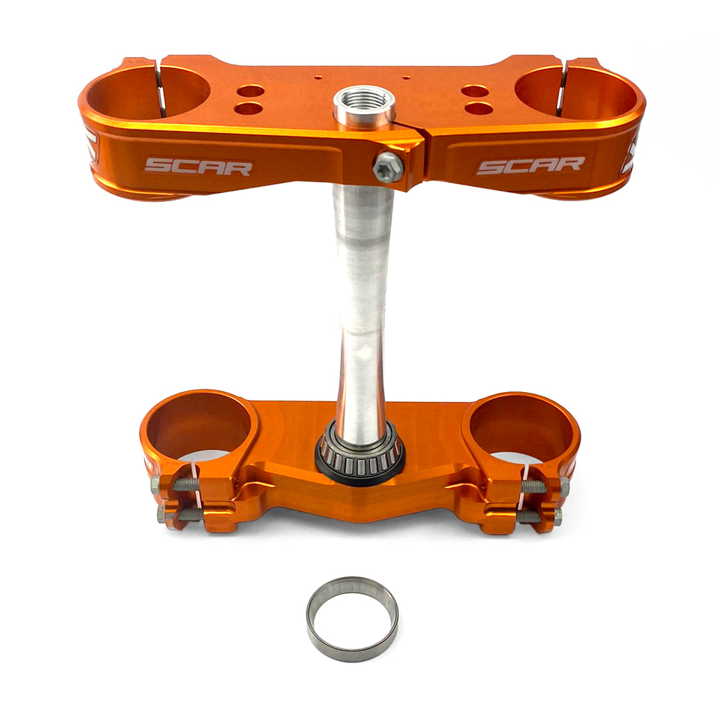 TRIPLE CLAMPS ORANGE 23-26 KTM HUSQVARNA TC FC TX FX EXC SX XC OFFSET 22mm SCAR S5418OR