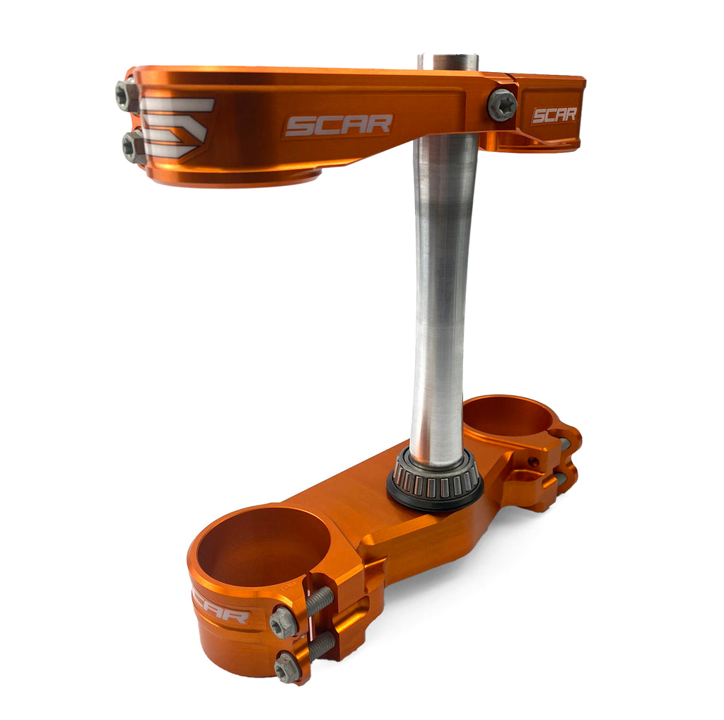 TRIPLE CLAMPS ORANGE 23-26 KTM HUSQVARNA TC FC TX FX EXC SX XC OFFSET 22mm SCAR S5418OR