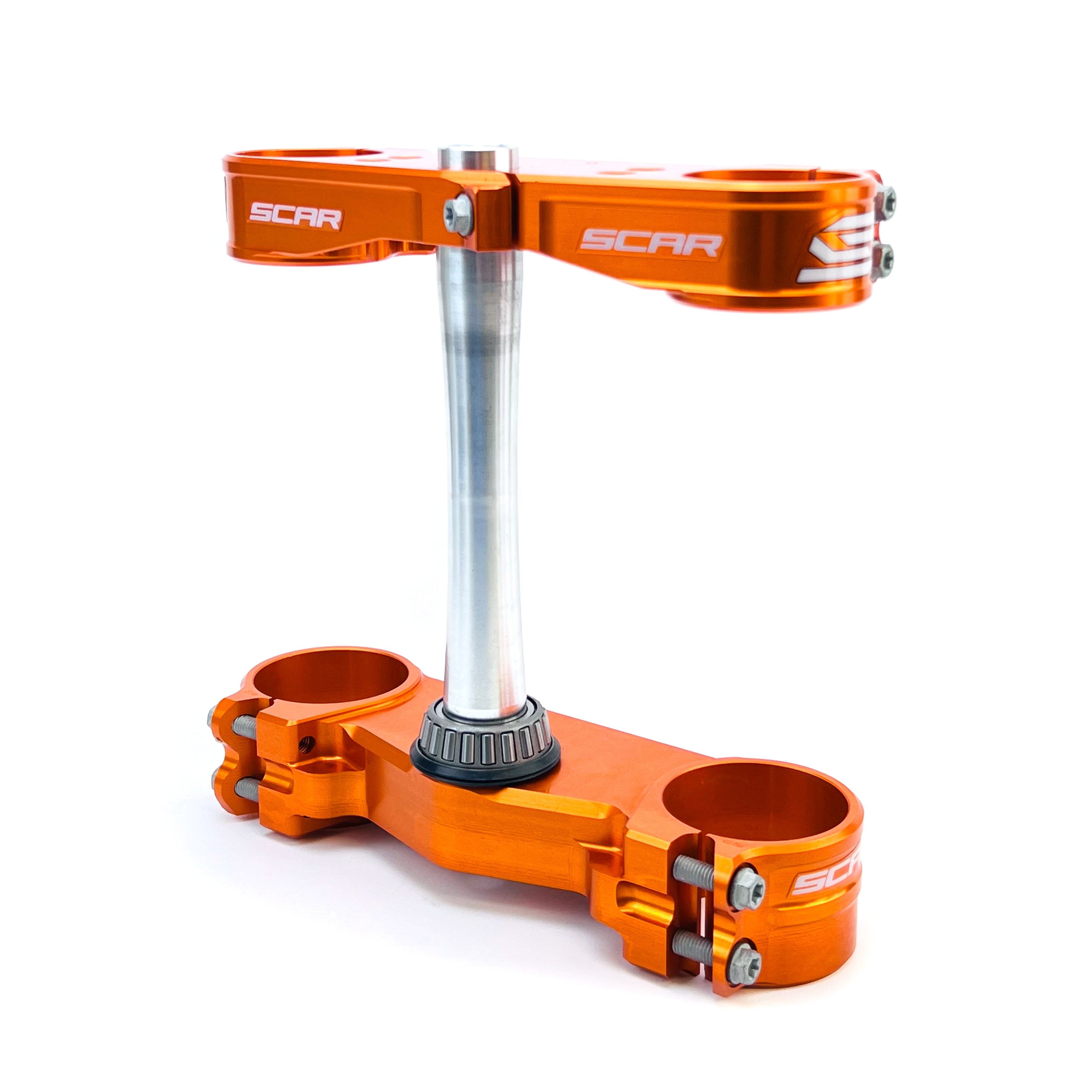 TRIPLE CLAMPS ORANGE 23-26 KTM HUSQVARNA TC FC TX FX EXC SX XC OFFSET 22mm SCAR S5418OR