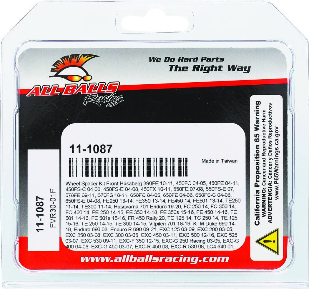 WHEEL SPACER KIT FRONT KTM, ALLBALLS 11-1087 Husaberg