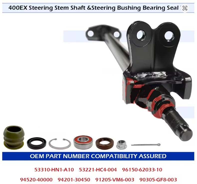 STEERING STEM SHAFT & BUSHING BEARING SEALS KIT HONDA SPORTRAX TRX400EX