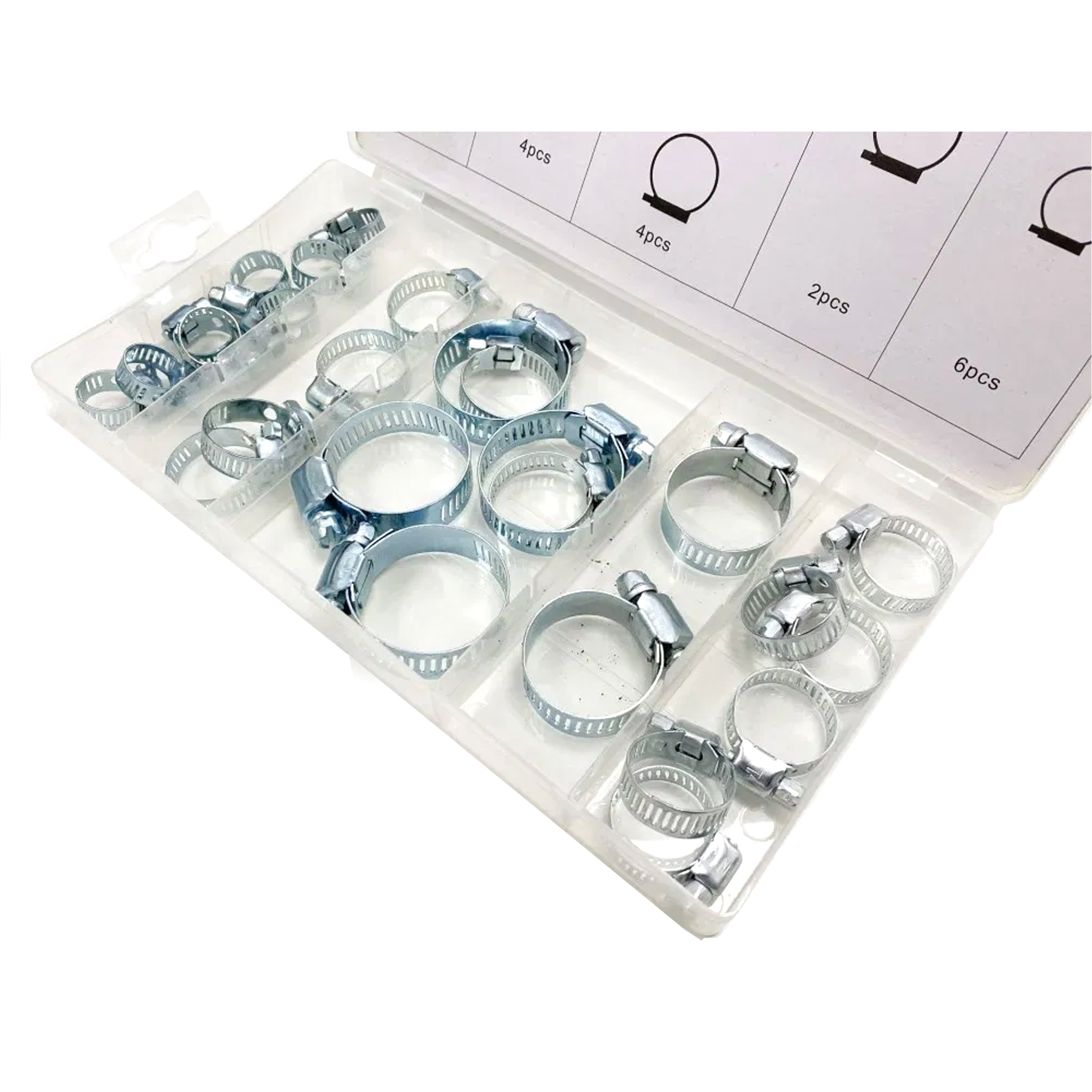 HOSE CLAMP ASSORTMENT 26pc IN STORAGE BOX - TOOLZONE KDPHW165