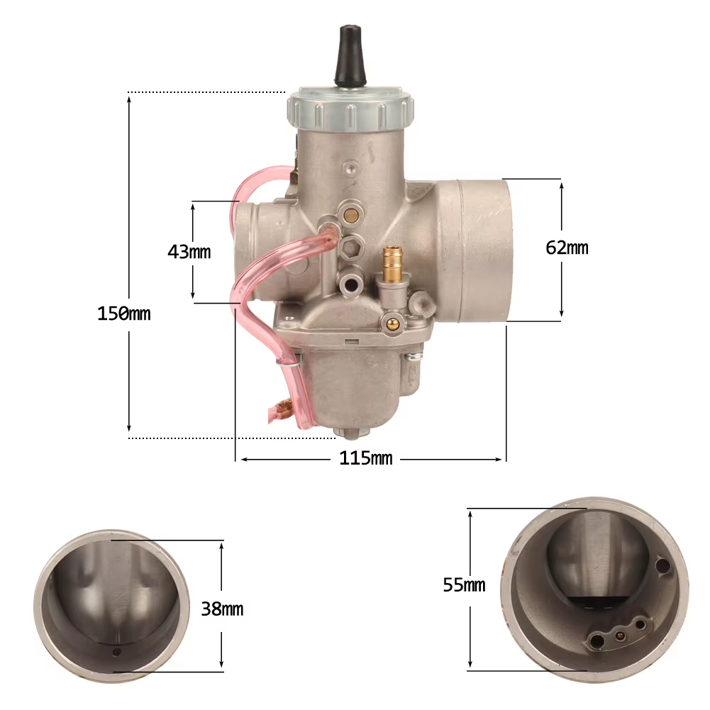 CARBURETOR ASSEMBLY VM38-21 MIKUNI 38mm VM SERIES ROUND SLIDE CABLE START 14-1031