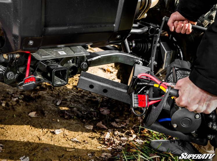 RECEIVER HITCH WINCH QUICK CONNECT KIT 12V WINCH 2 TON 2,000KG, ATV/UTV, SYNTHETIC ROPE, 4 BOLT, SUPERATV WN-4500