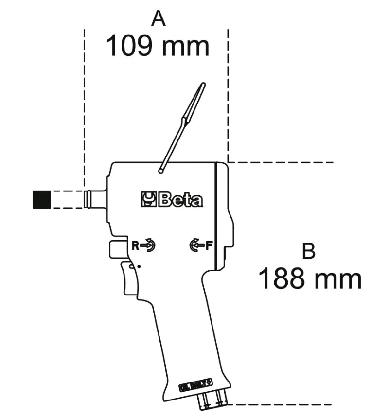 Compact Reversible Impact Wrench 1/2 - Beta Tools 1927XM