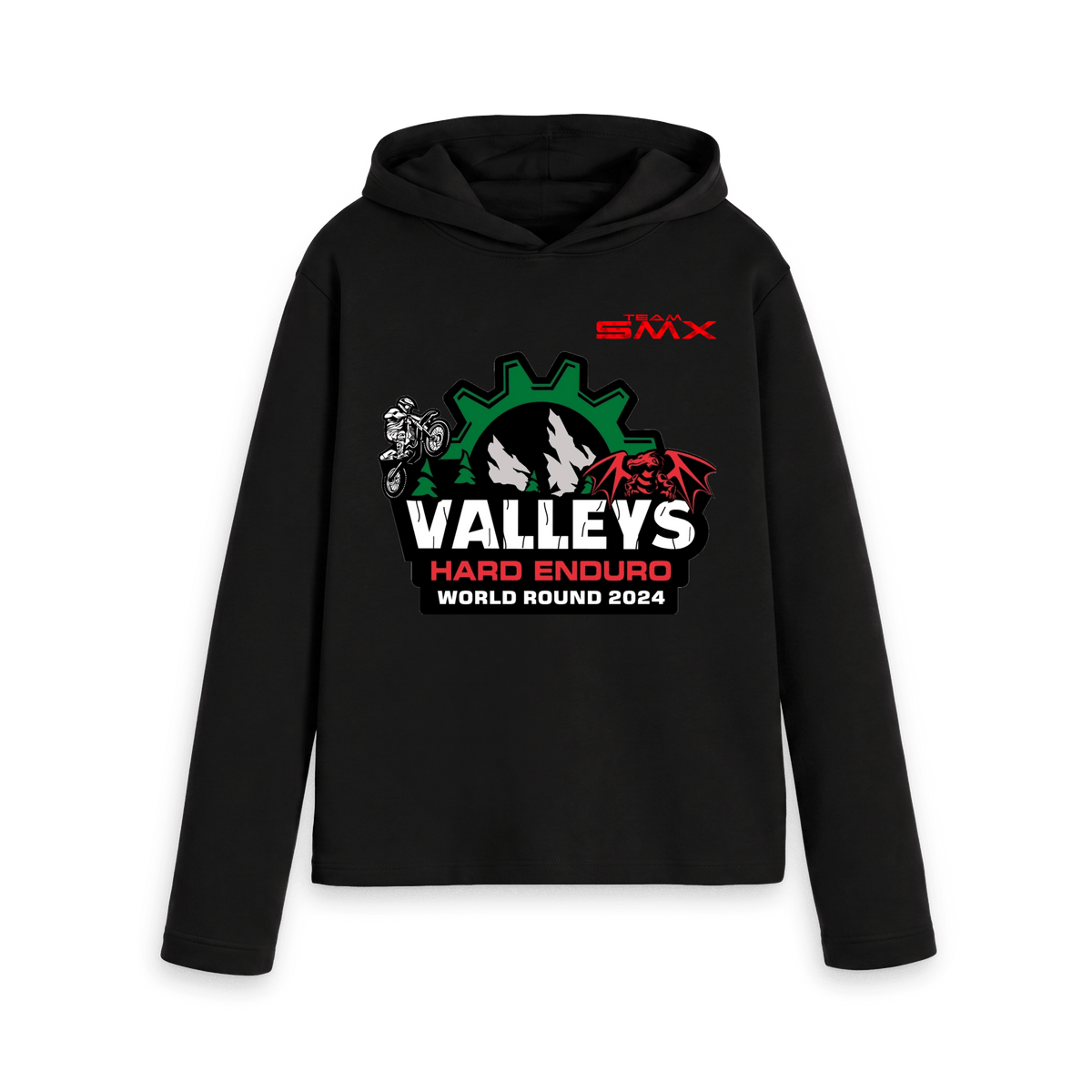 Black Printed Hoody Front