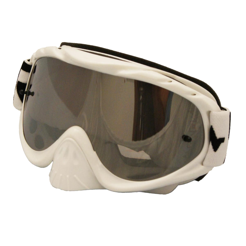 RNR HYBRID WHITE MIRRORED LENS, WHITE GOGGLE, GH22M, MIRRORED LENS