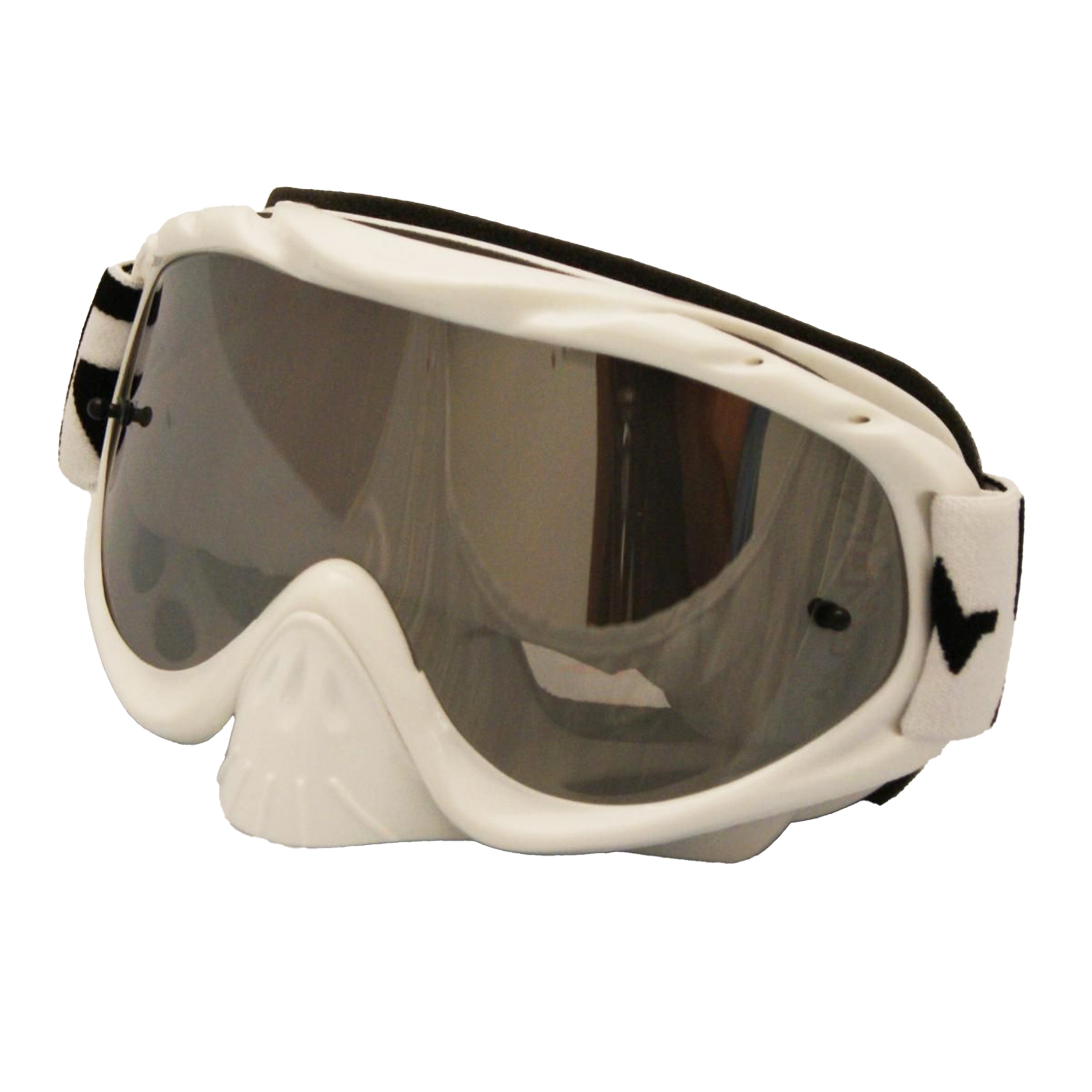 RNR HYBRID WHITE MIRRORED LENS, WHITE GOGGLE, GH22M, MIRRORED LENS