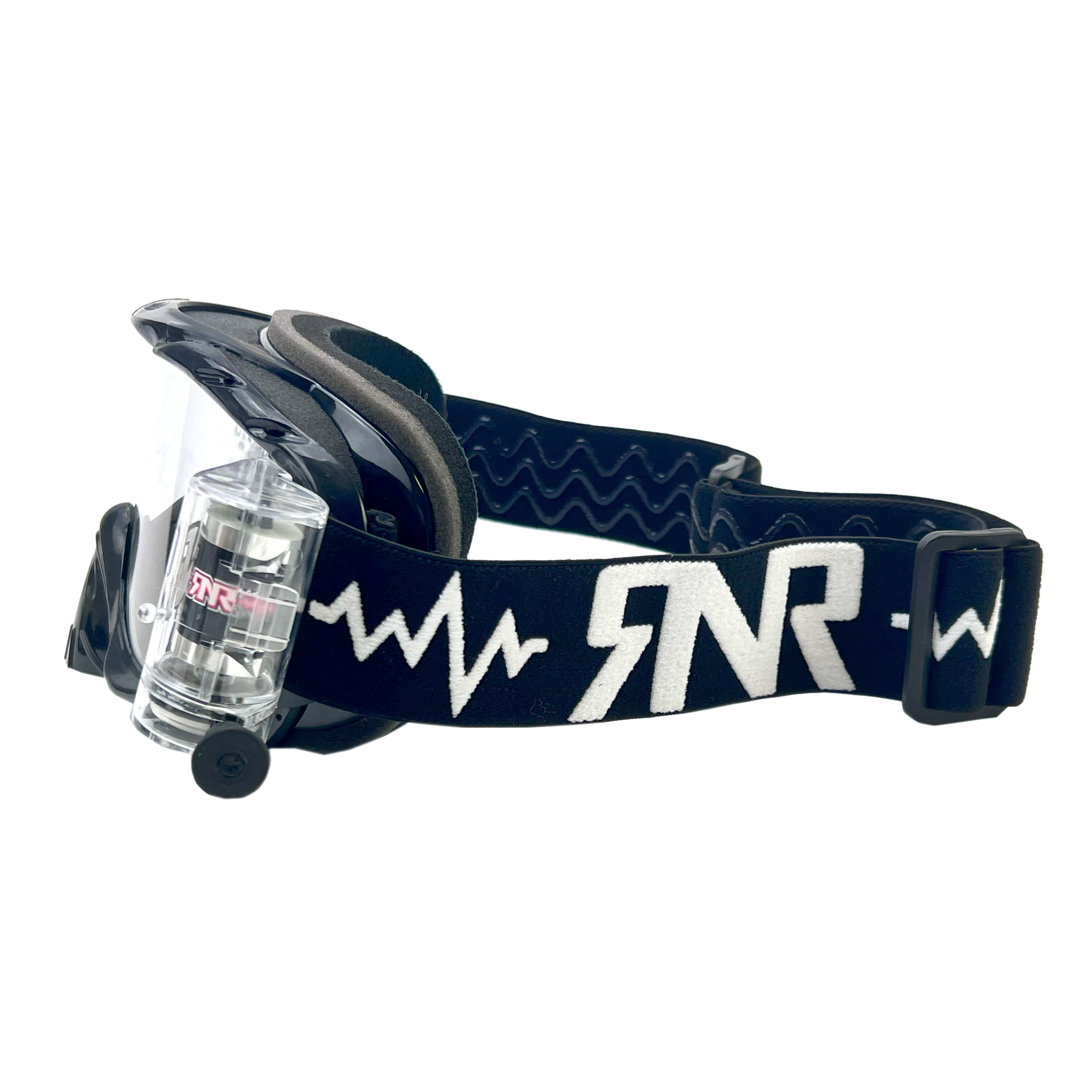 RNR HYBRID BLACK FULLY LOADED ROLL OFF, BLACK GOGGLE, GH23, ROLL & TEAR OFF