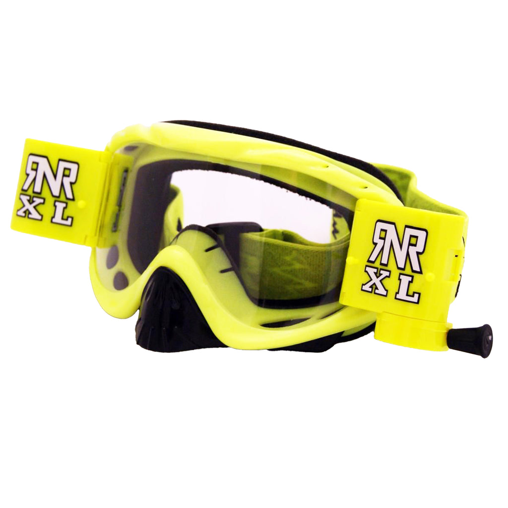 RNR HYBRID PSYCHO YEL XL ROLL & TEAR OFF, PSYCHO YELLOW GOGGLE, 36MM ROLL OFF, GH61XL, ROLL & TEAR OFF