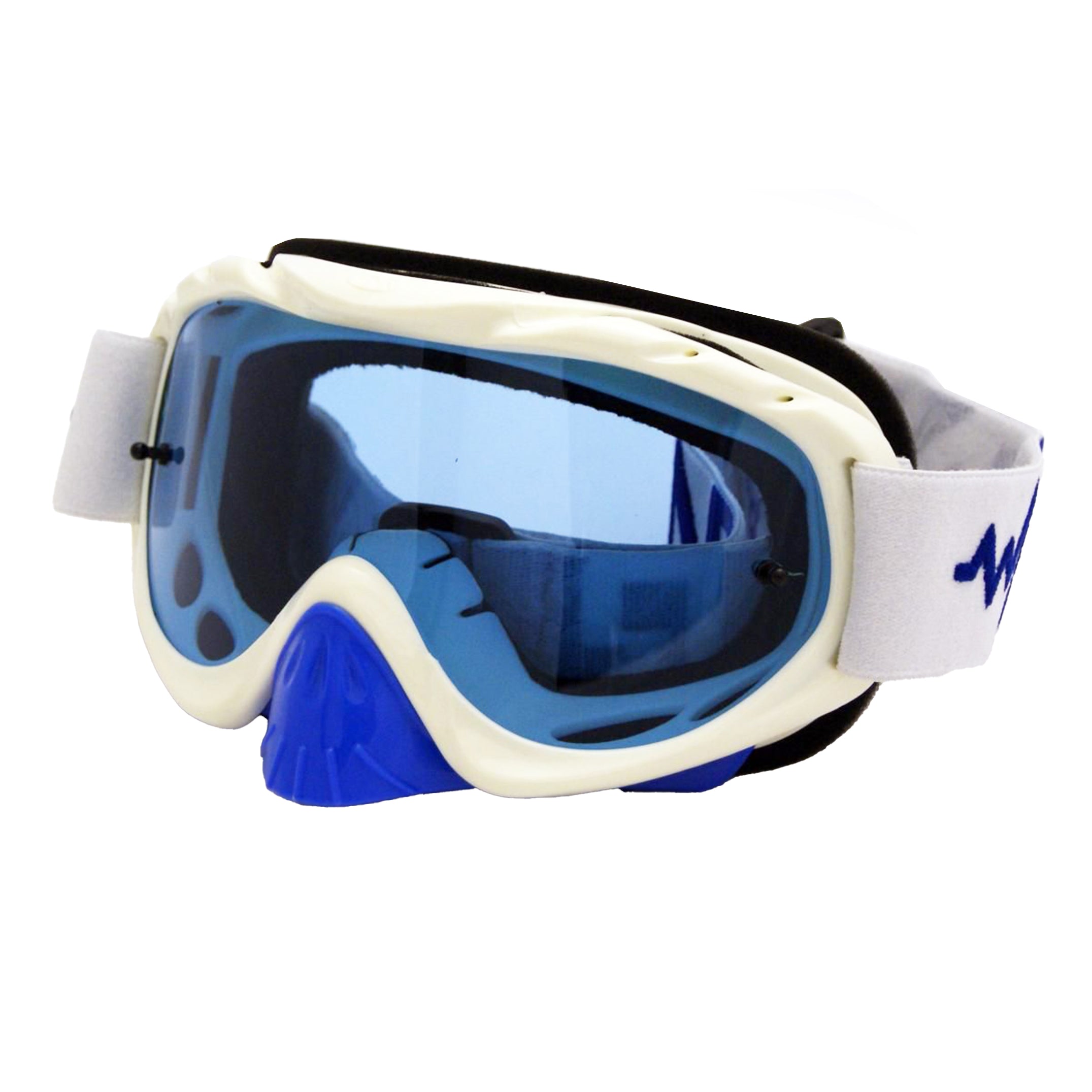 RNR HYBRID WHITE/BLUE TEAR OFF, WHITE/BLUE LIMITED EDITION GOGGLE, GH224TO, TEAR OFF