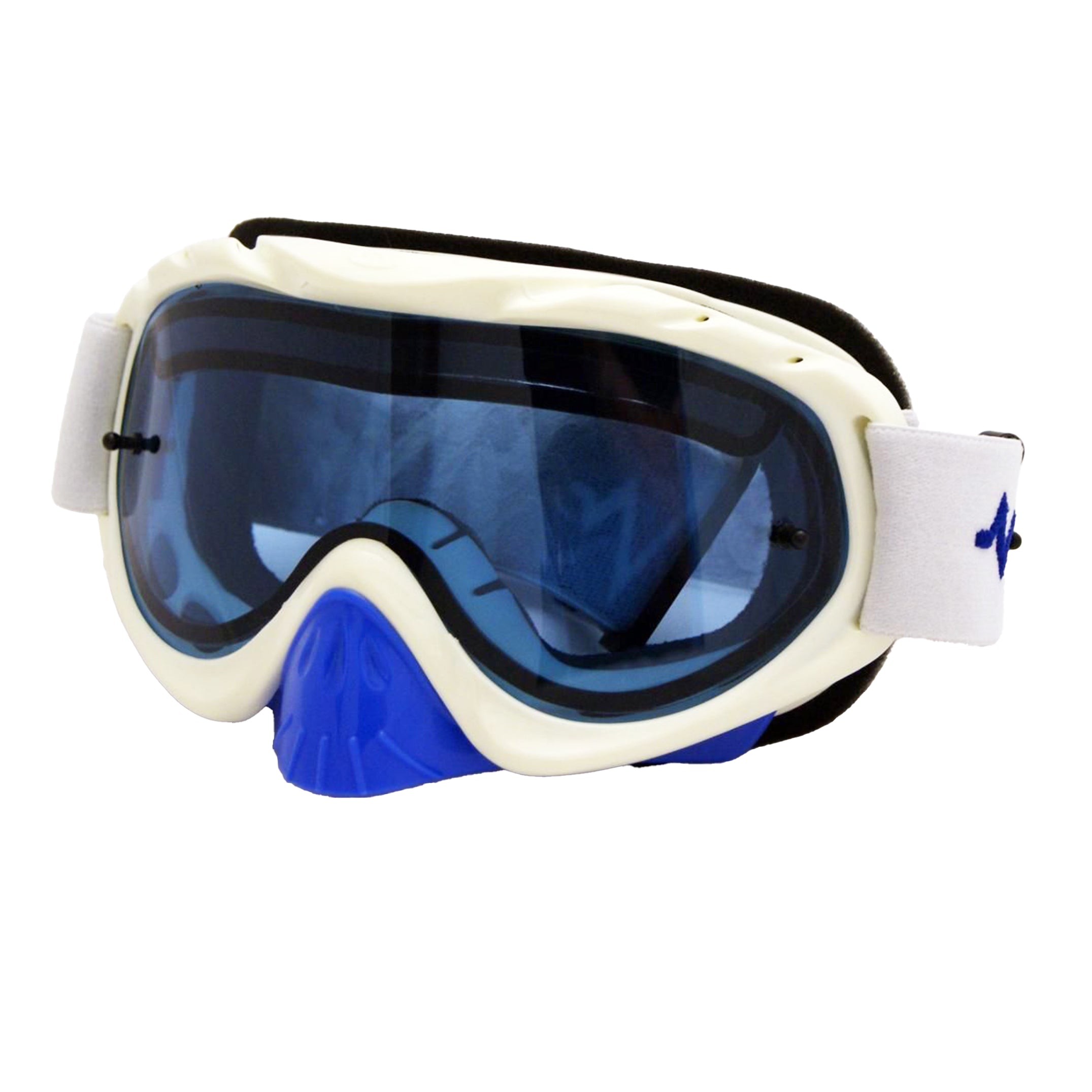RNR HYBRID WHITE/BLUE VENTED LENS, WHITE/BLUE LIMITED EDITION GOGGLE, GH224DV, VENTED LENS